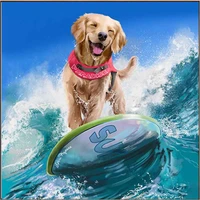 full drill cute dog surfing 5d diy diamond painting embroidery cross craft stitch art kits home decor