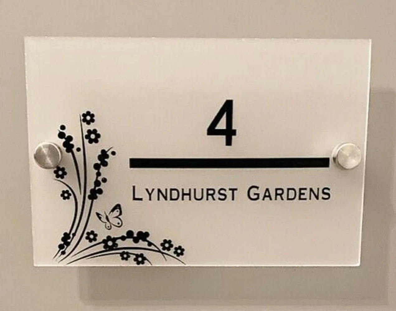 

CUSTOMIZED PERSONALISED FROSTED ACRYLIC DOOR HOUSE NUMBER SIGN PLAQUE SIGN