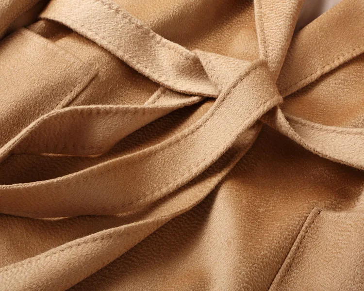 Кашемировое пальто Женское шерстяное Осень зима 2019 модное утепленное длинное