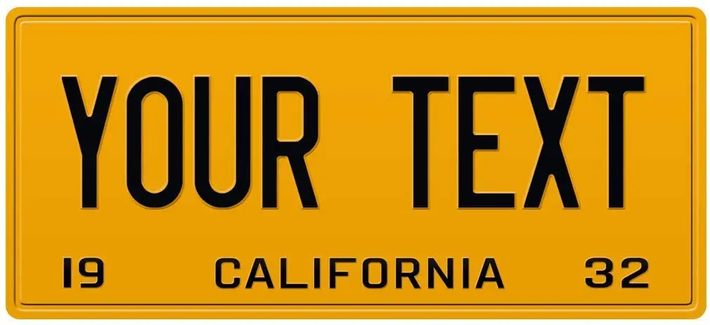 

1932 California Old Vintage Retro US USA License Plate Number Plate Alu