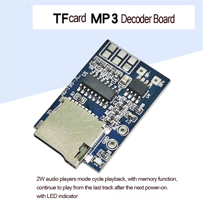 MP3 декодер плейер цепной модуль TF карта Аудио декодирование плата 2 Вт моно