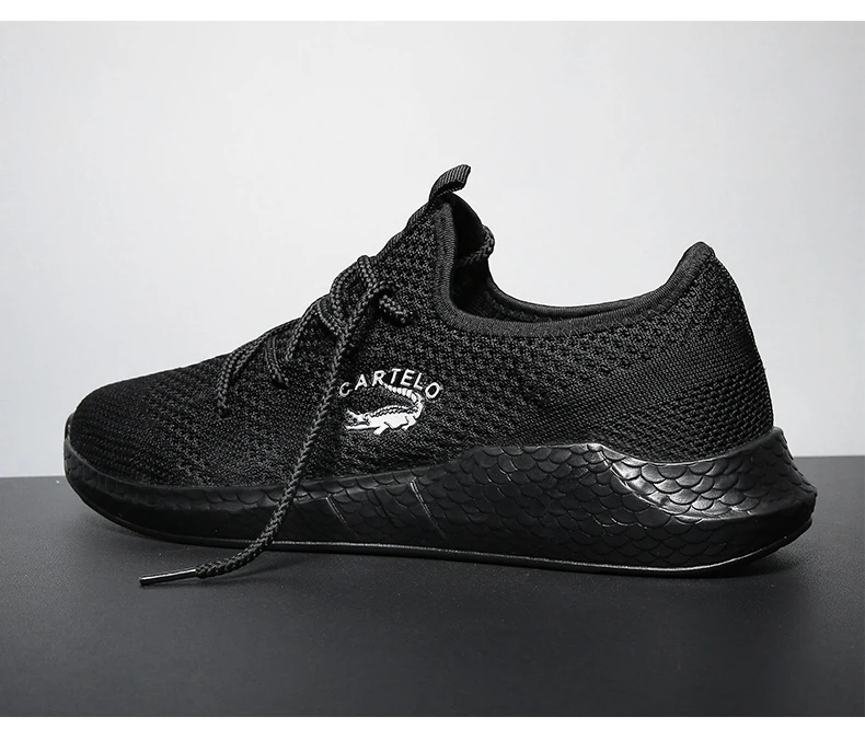 CARTELO men's shoes fashion trend simple and light comfortable shoes breathable flying woven Korean sports casual shoes men