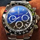 Часы наручные PAGANI Мужские кварцевые, брендовые Роскошные водонепроницаемые деловые спортивные, с браслетом из нержавеющей стали, черные