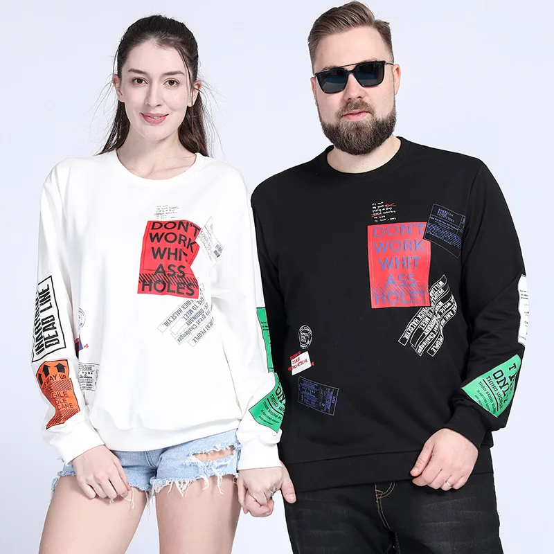 Осенняя футболка для мужчин и женщин футболки с длинными рукавами размера плюс