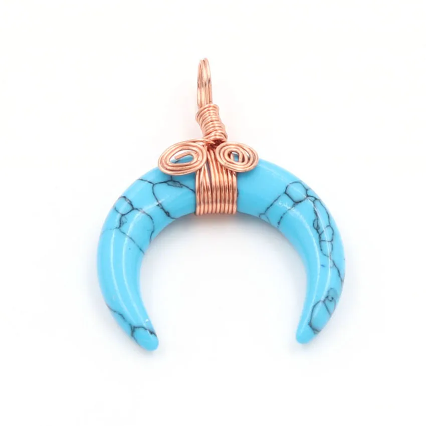 Кулон из Лабрадорита светильник-желтого золотого цвета в виде полумесяца