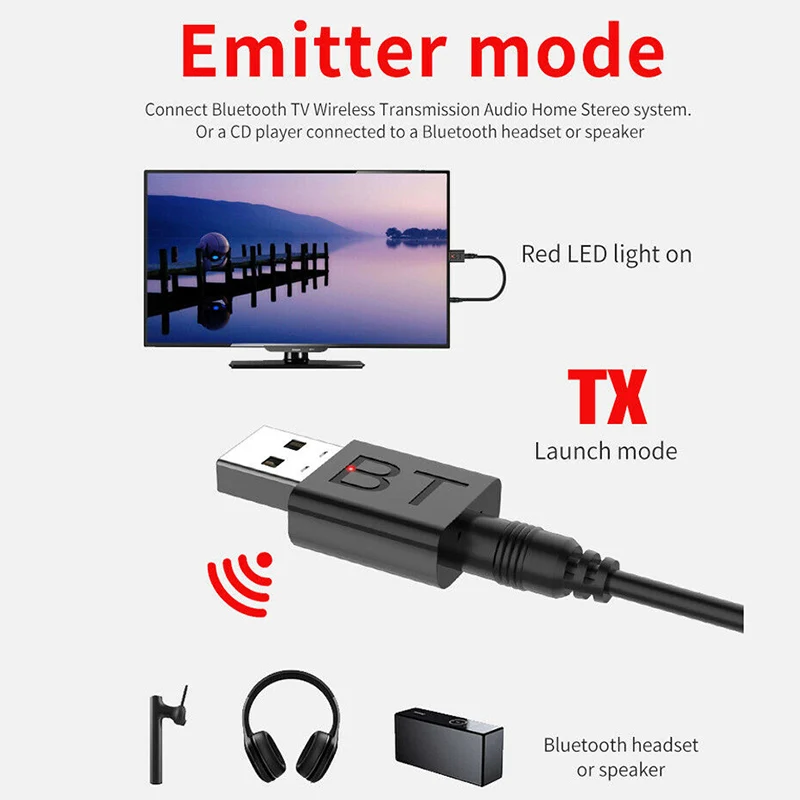 Bluetooth 5 0 аудио передатчик приемник USB адаптер для ТВ ПК автомобильный динамик