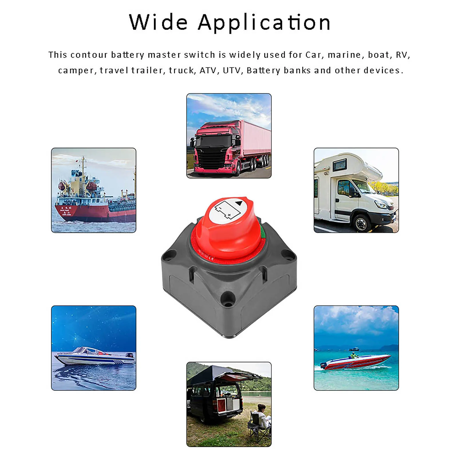 

4 Position Disconnect Isolator Master Switch 12-24V Battery Power Cut Off Kill Switch Fit For Car Vehicle RV Boat Marine