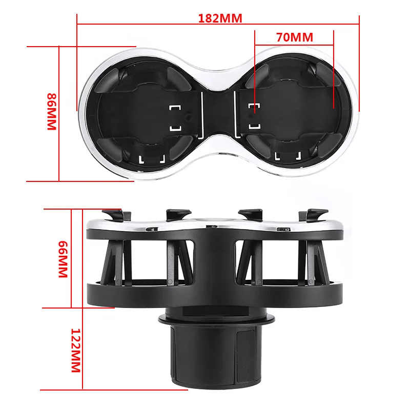 

Mayitr 1pc Car Auto Double Hole Water Cup Holder Drink Beverage Mug Holder Cup Holders Support Accessories