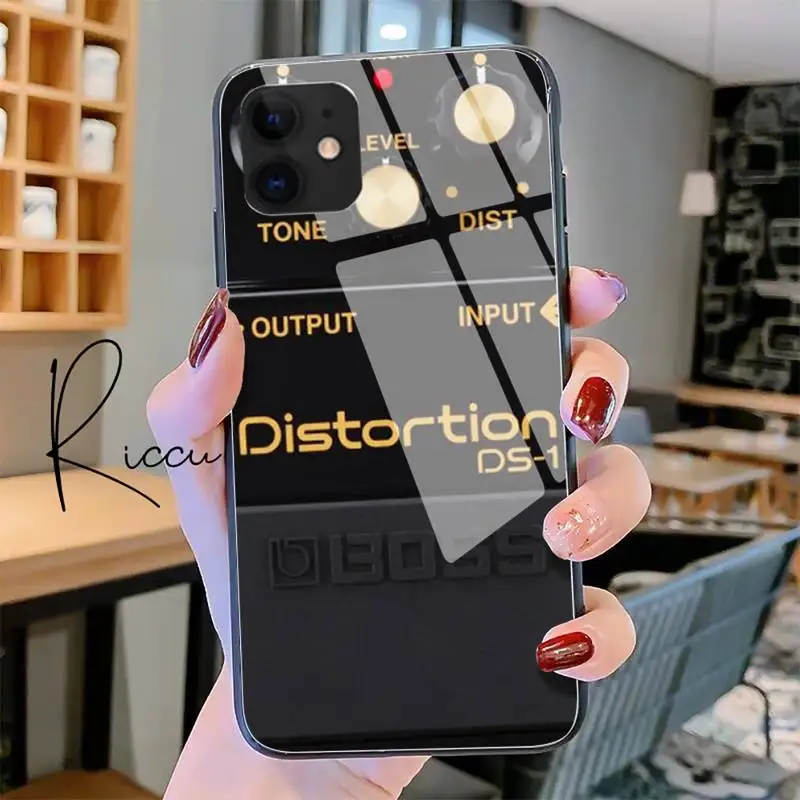 

Vintage Boss Distorion Pedal Phone Case Tempered Glass For iPhone 11 Pro XR XS MAX 8 X 7 6S 6 Plus SE 2020 12 Pro Max Mini case