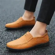 

Summer Men Shoes Casual Luxury Brand Genuine Leather Mens Loafers Moccasins Italian Breathable Slip on Boat Shoes Size 38-47