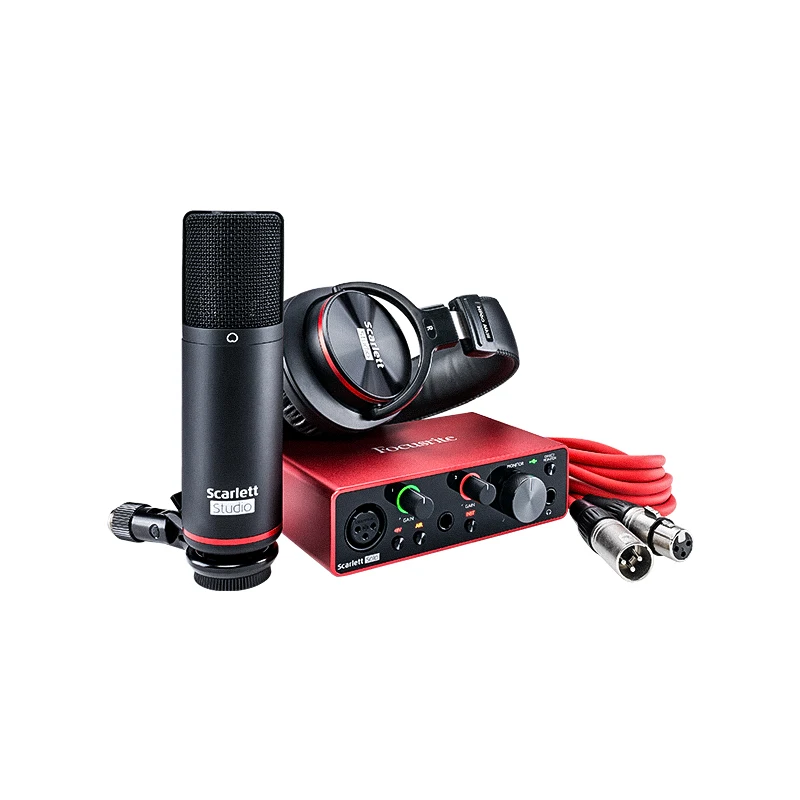 Focusrite Scarlett Solo Studio 3rd Gen записывающая звуковая карта пакет 2 входа/2 выхода USB аудио интерфейс с конденсатором микрофон и наушники