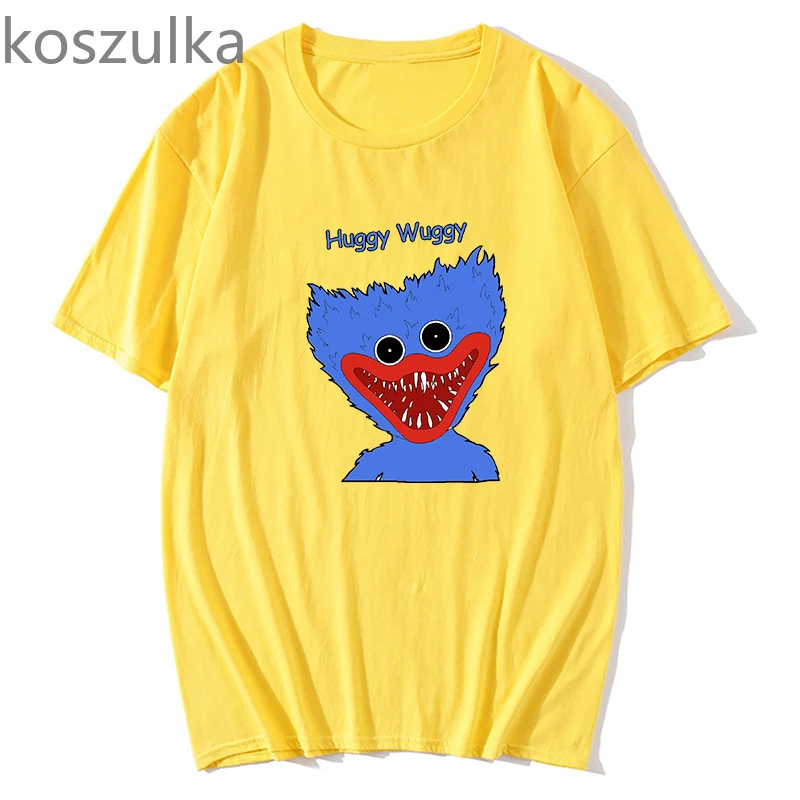 

Poppy Playtime huggy wuggy 100% Cotton Printed TShirts kawaii Unisex casual Couple Clothes Pink Color T Shirt Streetwear Tops
