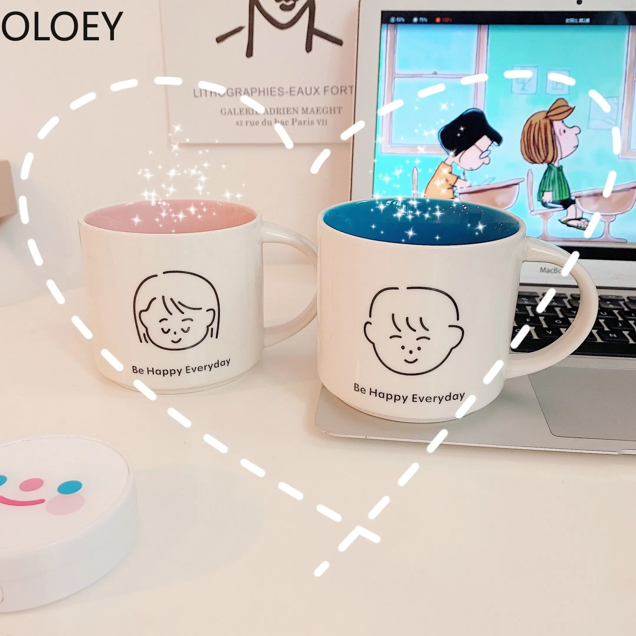 Милая Кофейная кружка для влюбленных пар большие керамические кофейные кружки