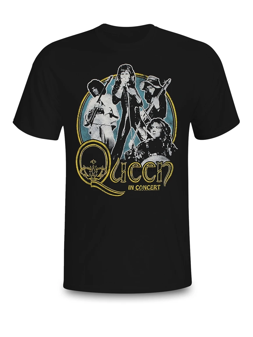 

Queen T-Shirt 2019 In Concert Band New Freddie Mercury Men-Women Black S-5Xl Diy Prited Tee Shirt