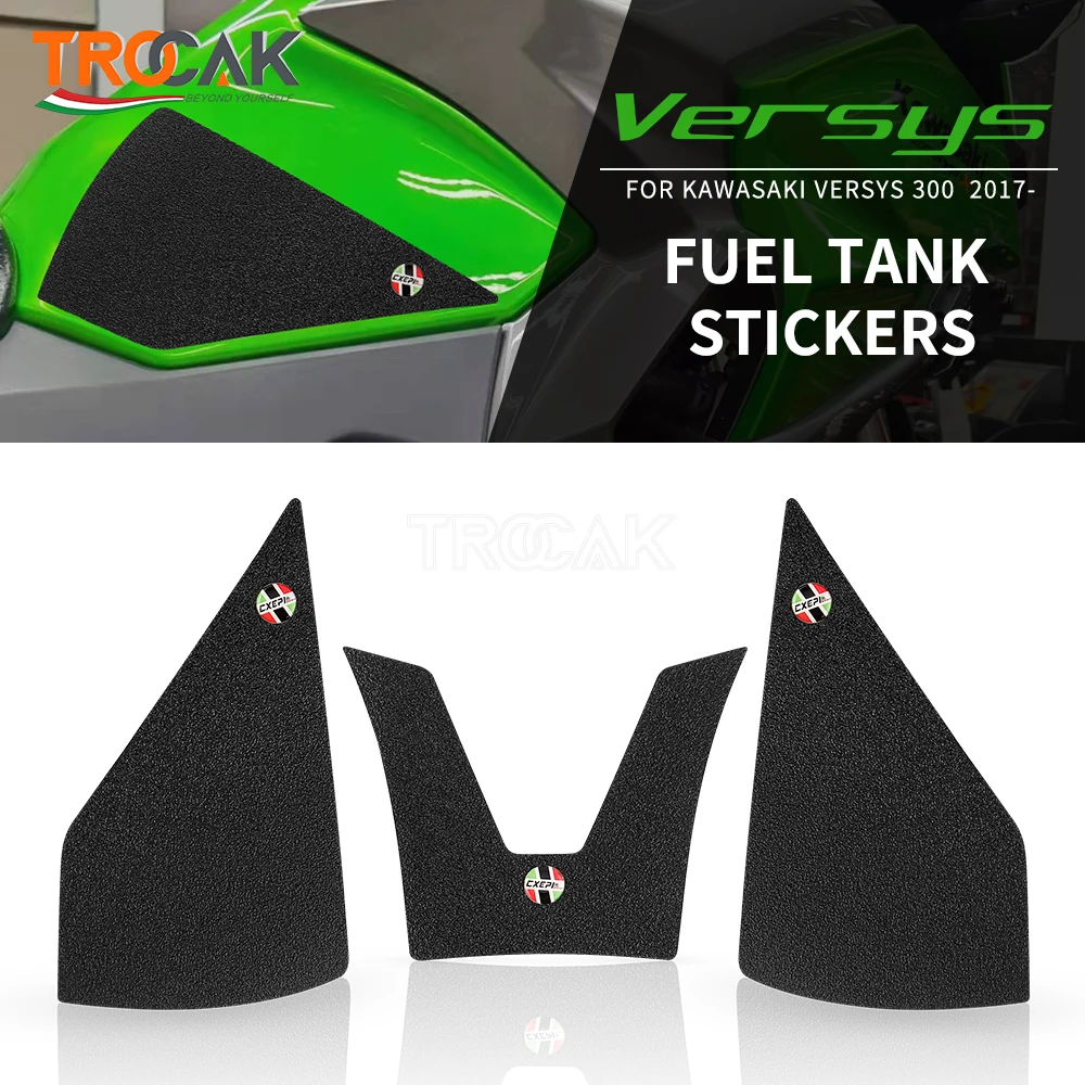 

Новинка для Kawasaki VERSYS 300 2017-2021 мотоциклетная наклейка газовый коленный захват бак протектор Наклейка боковой бак Тяговая подушка