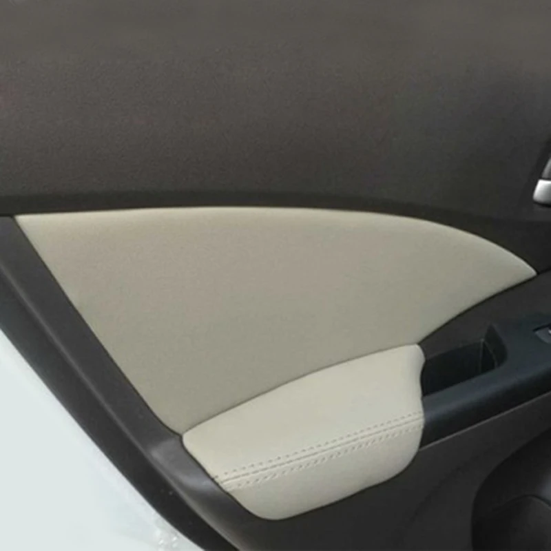8 шт./компл. микрофибра кожа двери автомобиля подлокотник крышка подлокотник на внутреннюю сторону двери декоративный кожух аксессуары для Honda CRV 2012