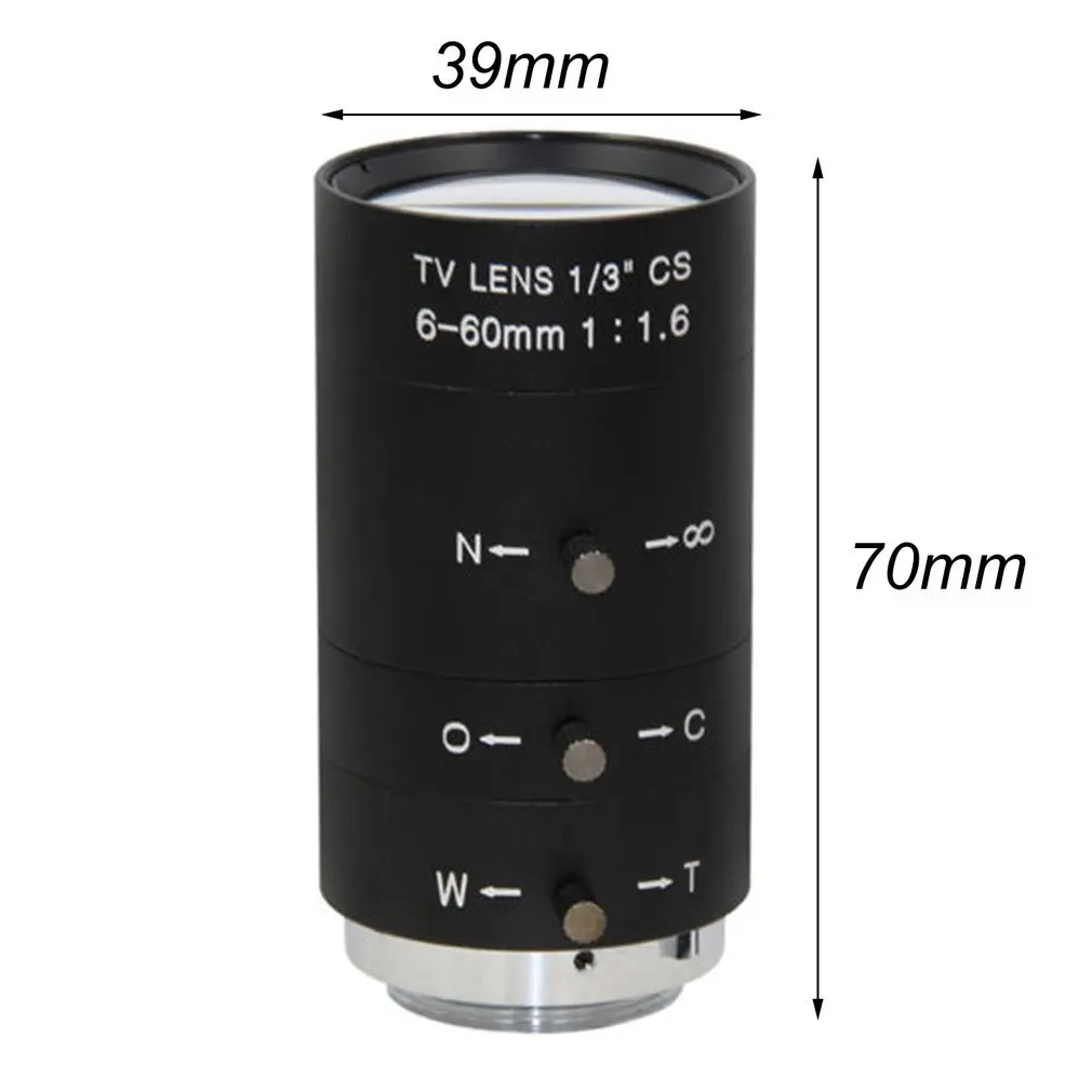 

CCTV Video Lens Manual IRIS ZOOM 6-60mm CS Mount Lens for Industrial Microscope Varifocal CCTV Lens Surveillance Camera Lens