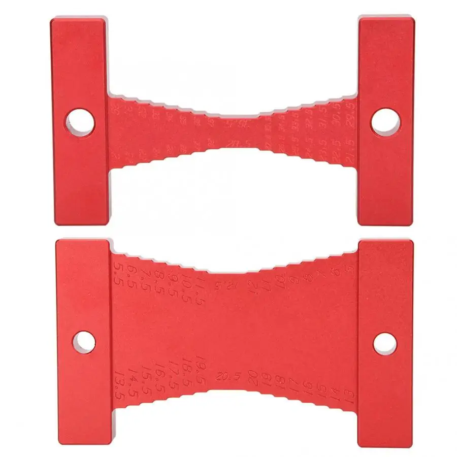 

High Accuracy Height Gauge Red Aluminum Alloy Woodworking Router Table Circular Saw Measuring Tool Ruler Durable
