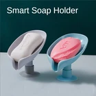 Держатель для мыла в форме листа, органайзер для ванной комнаты, быстросъемная большая Коробка для мыла и душа, поднос для губки и мыла, контейнер для ванной комнаты