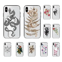 hand snake flower snake painting phone case for iphone 13 8 7 6 6s plus x 5s se 2020 xr 11 12 pro xs max