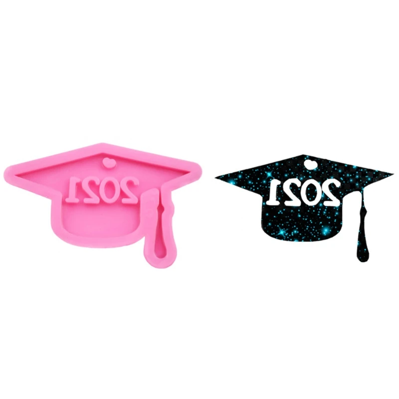 

Graduation Bachelor Cap Keychain Epoxy Resin Mold Key Chain Earrings Pendants Silicone Mould DIY Crafts Jewelry Decorations