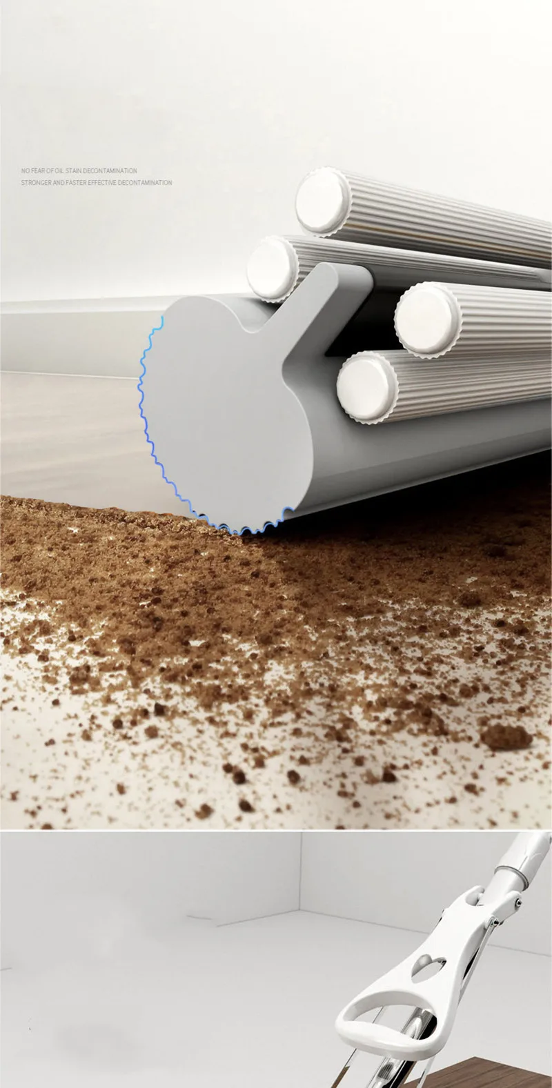 Sponge Mop Head Household Hand-free Washing Absorbent Mop Oversized Roller Type Cotton Mop Ceramic Tiles Floor Cleaning