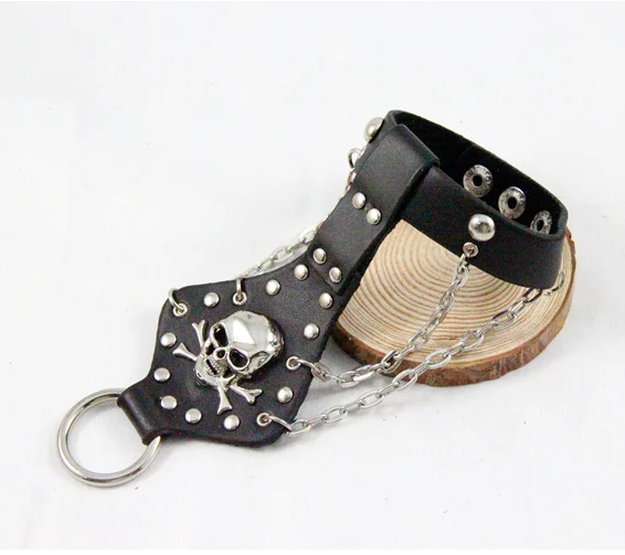 Новая женская обувь в стиле панк призрак аксессуары кожаный браслет Уникальный