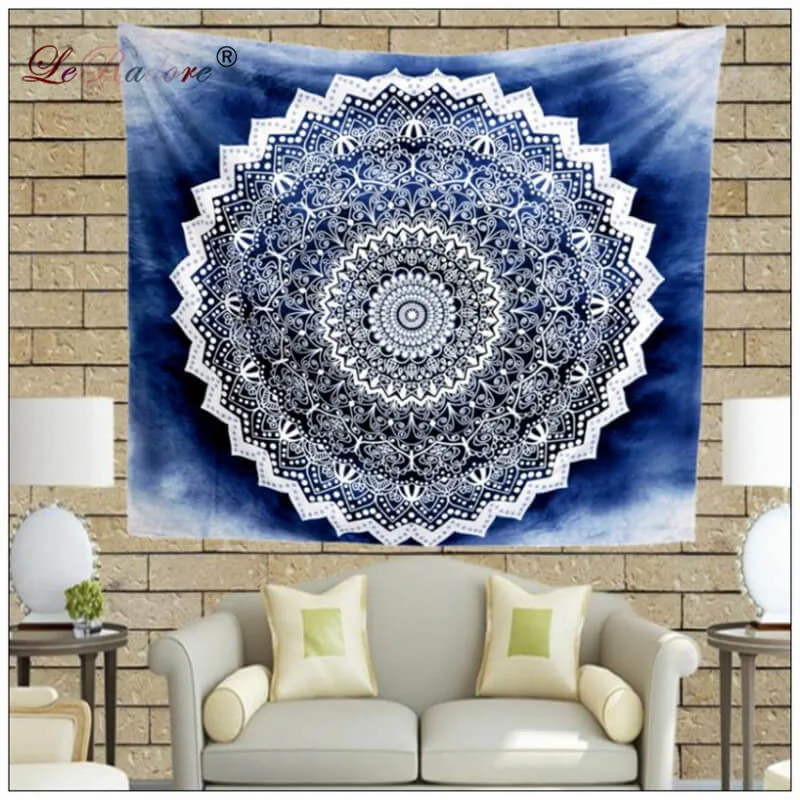 LeRadore гобелен в стиле бохо настенные вешалки мягкая льняная Мандала настенная