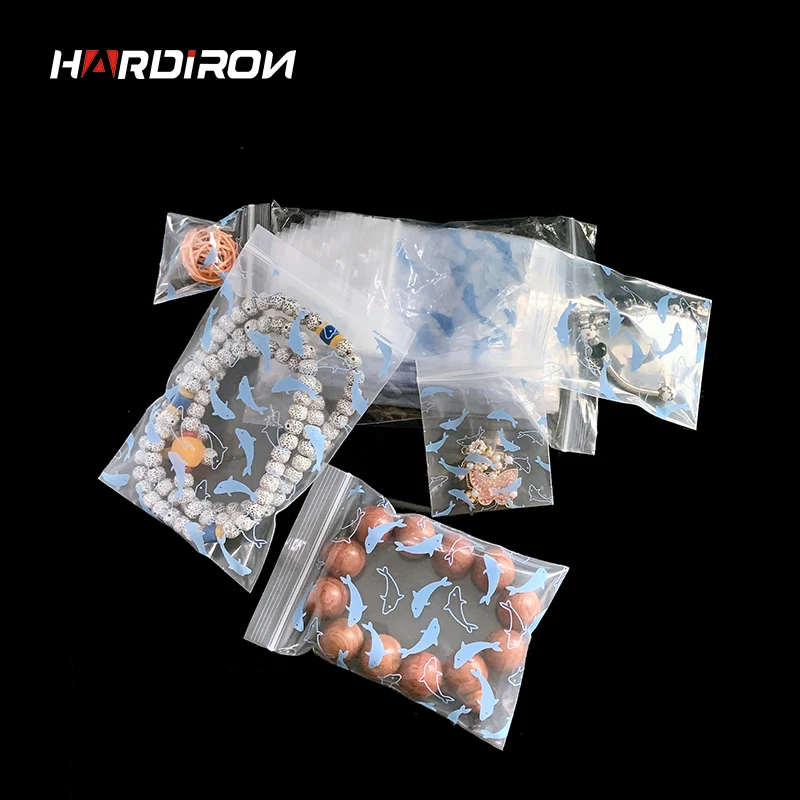 Новый стиль синий Дельфин печать маленькая молния замок сумки Мини Ziplock