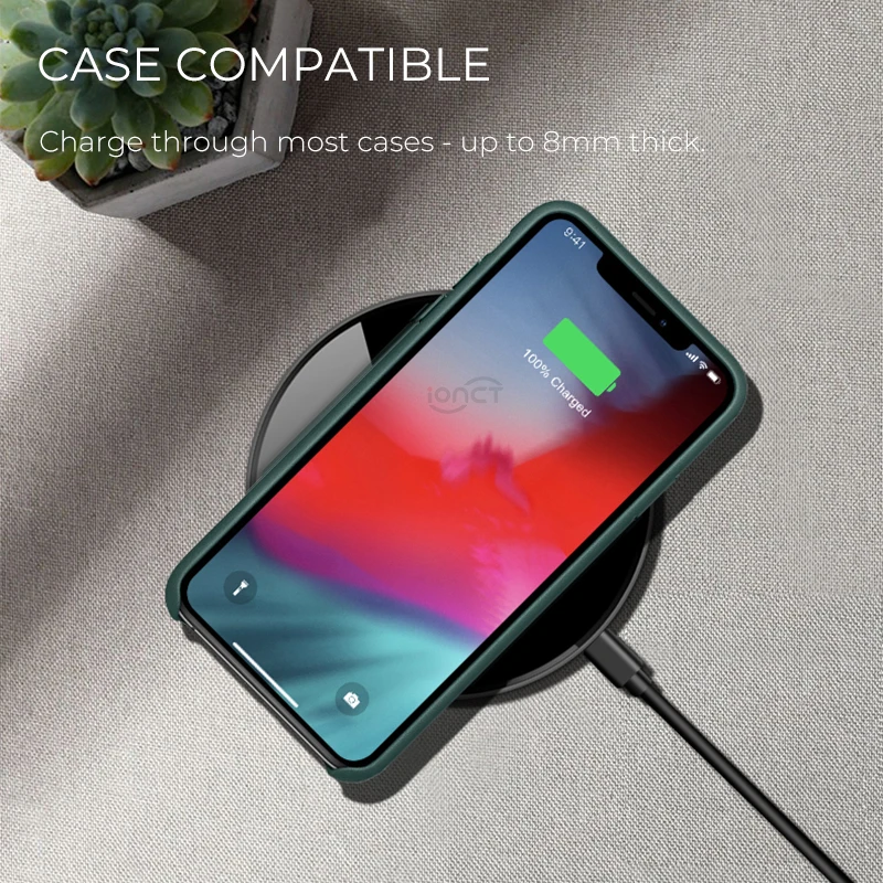 IONCT QI Беспроводное зарядное устройство для iPhone X XR 8 7 Plus XS Max зарядная док-станция для samsung S8 S9 для huawei Xiaomi зарядная площадка для телефона