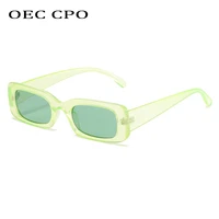 oec cpo fashion small rectangle sunglasses women popular fashion candy color eyeglasses men square glasses trend shades uv400