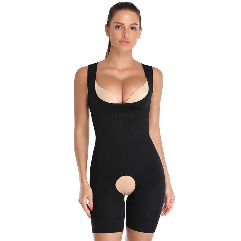 Черный Full Magic Body Shaper Waist Trainer Tummy Control Thigh Slimmer Women Shapewear Reduce Fajas Corset Slimming Underwear Bodysuit - Цвет: Черный