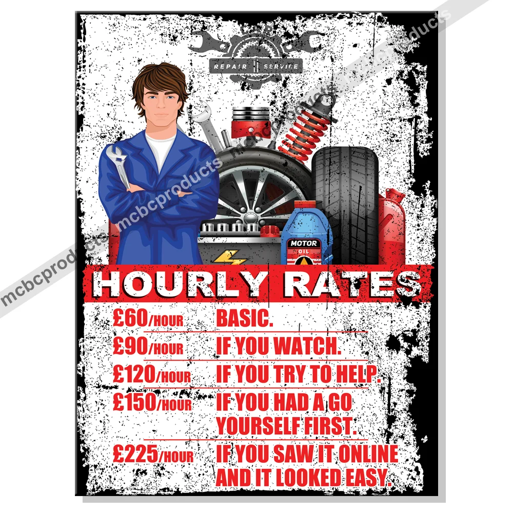 

Funny Metal Signs - MECHANIC (Oil Effect) Garage Wall Plaque Man Cave Shed Sign