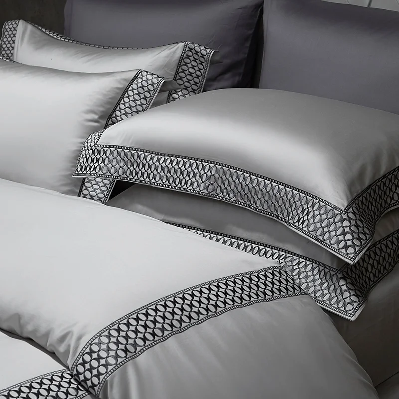 1000TC Египетский хлопок Королевский роскошный комплект постельного белья синий