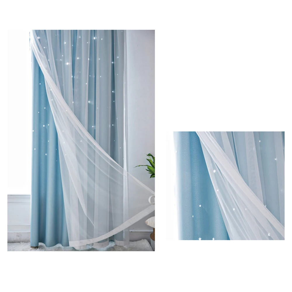 1 шт. занавески с отверстиями для гостиной со звездами затеняющие оконные
