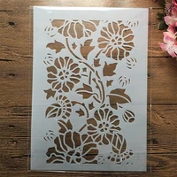 a4 29cm sunflower texture diy layering stencils wall painting scrapbook embossing hollow embellishment printing lace ruler