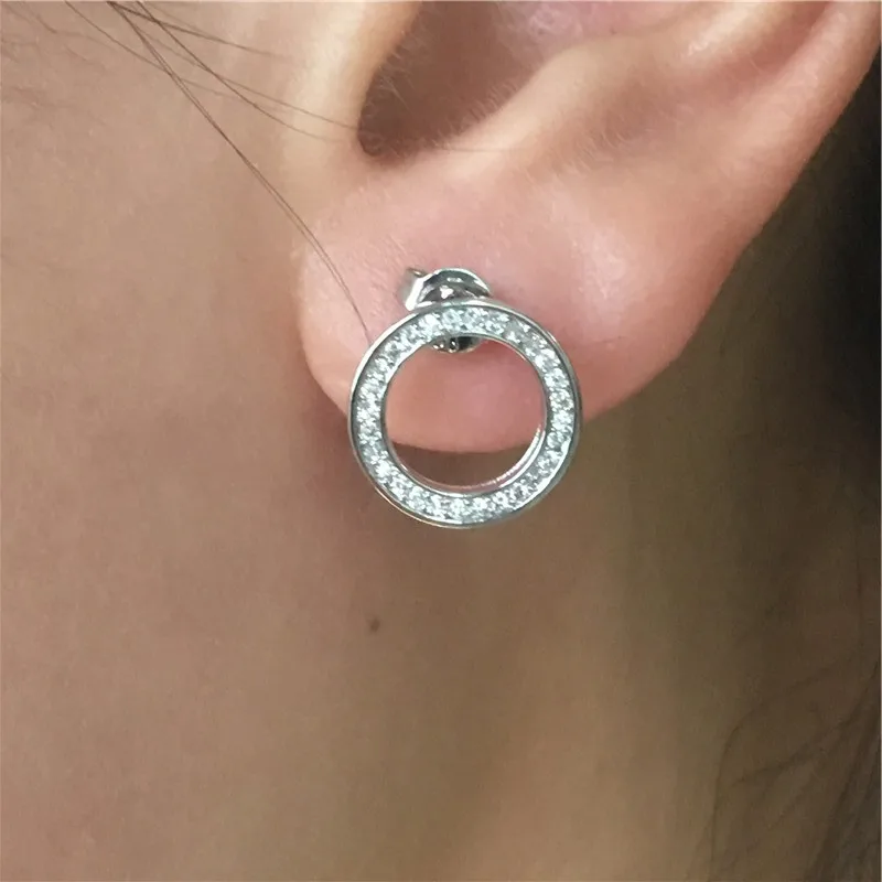 Женские серьги-гвоздики из серебра 925 пробы с фианитами | Украшения и аксессуары