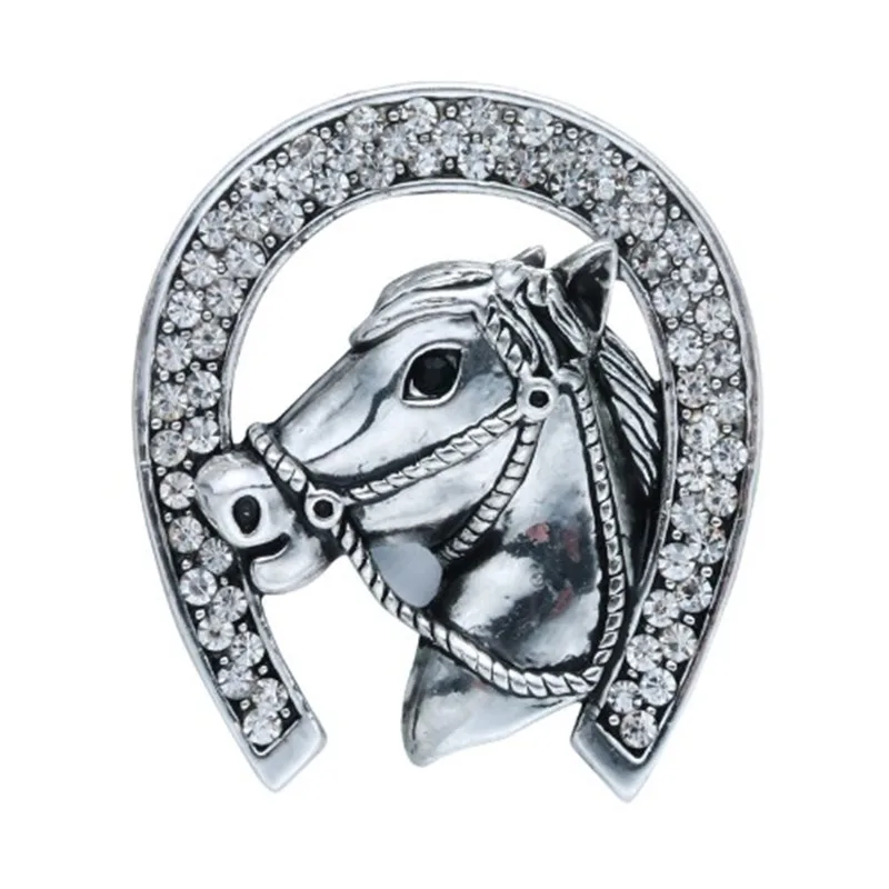 

Fashion Exquisite Inlaid Zircon Horse Horseshoe Brooch for Men Women Charm Temperament Banquet All-Match Brooch Pin Jewelry