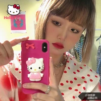 hello kitty cartoon 3d stereo cute bow soft cover for iphone12 12pro 12promax 11pro 11promax mini x xs xr 7 8p mobile phone case