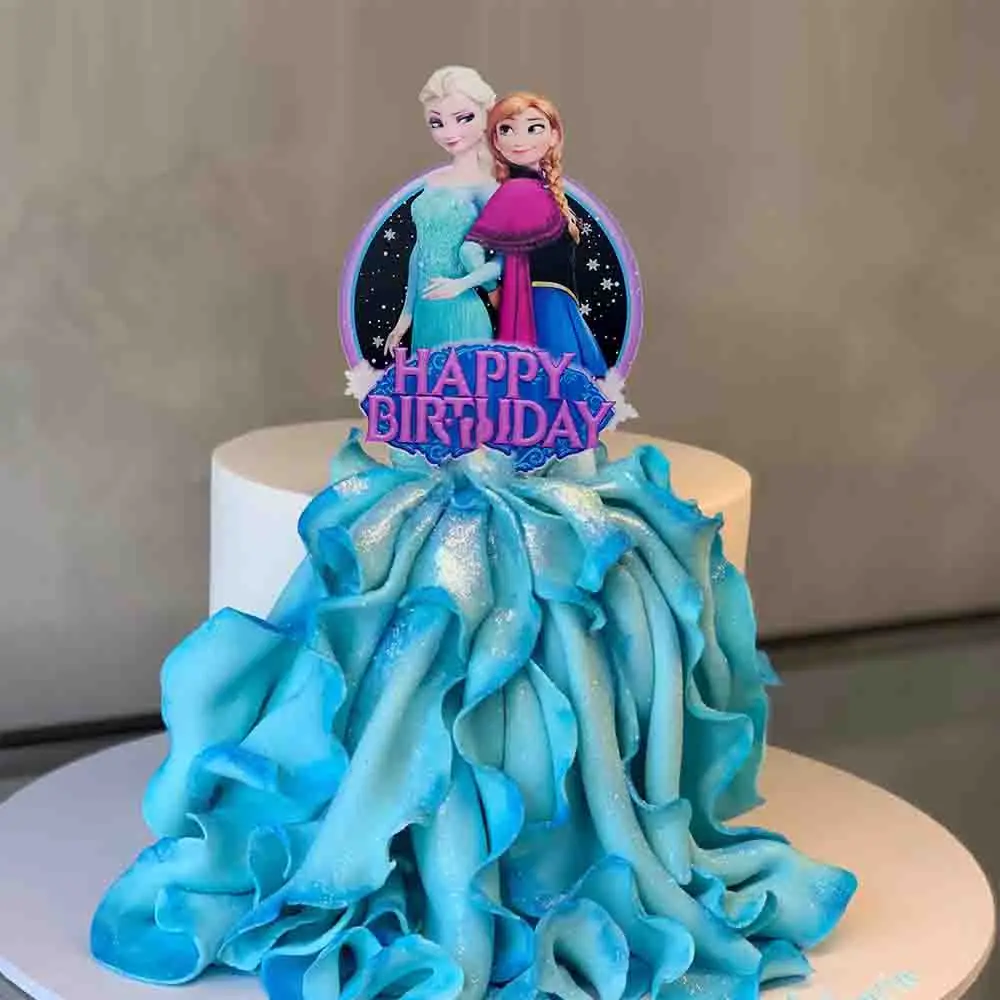 

1pcs/Lot Frozen Elsa Princess Theme Cake Cupcake Toppers Cake Flag Girls Birthday Party Decoration Anniversaire Cake Supplies