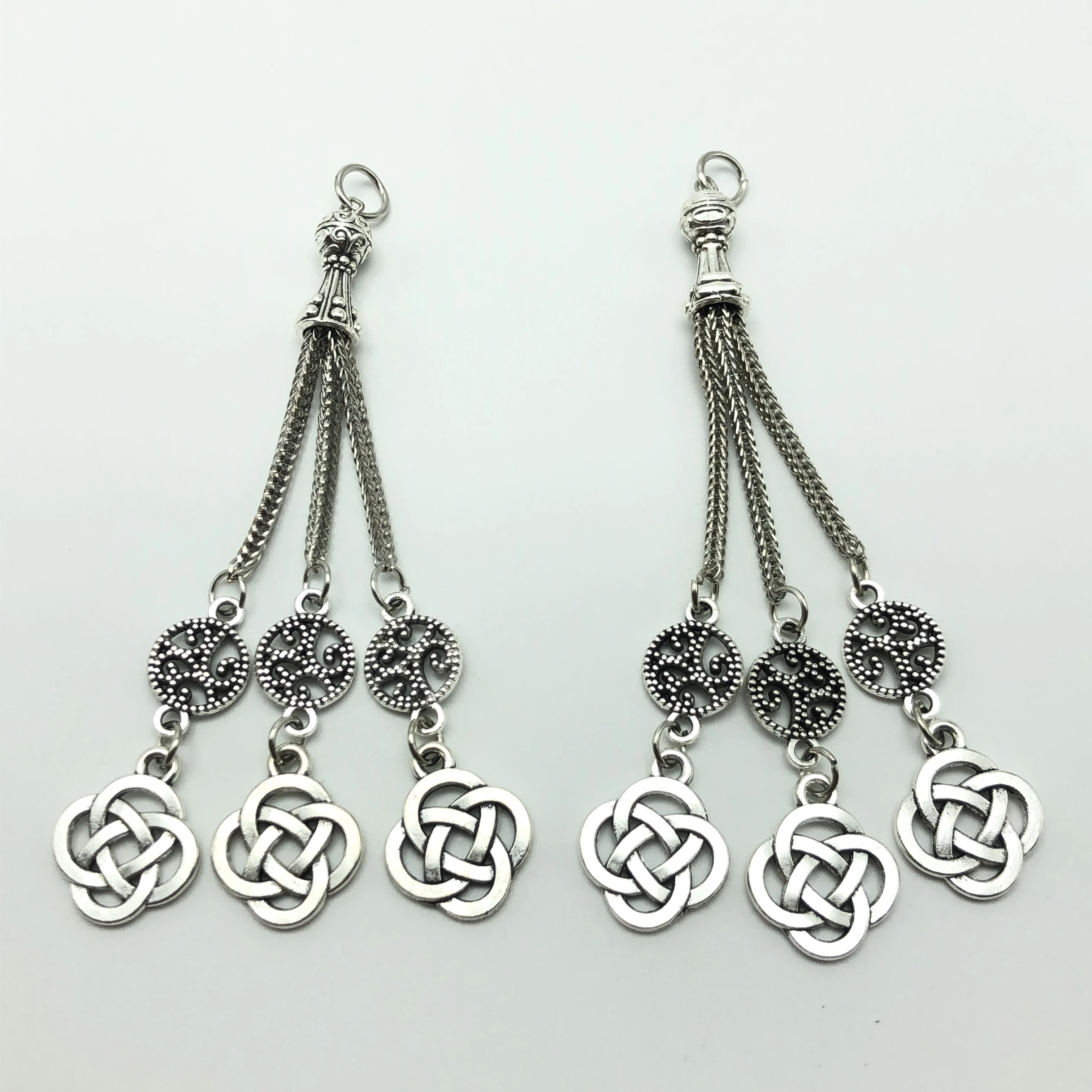 2 шт. 9 см китайский четки кулон металлическая кисточка для изготовления