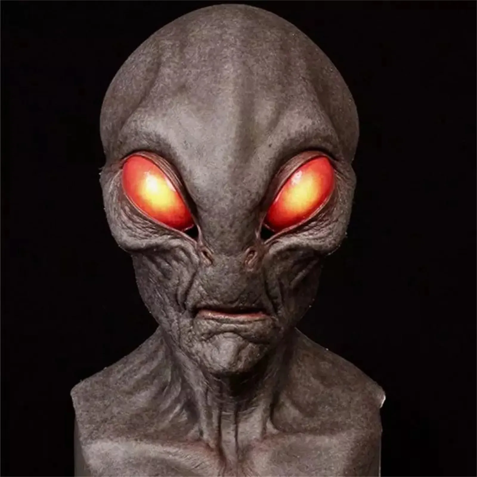 Halloween Alien Mask Scary Horrible Big Eyes Horror Full Head Latex Magic Monster Mondkapjes Wasbaar | Дом и сад