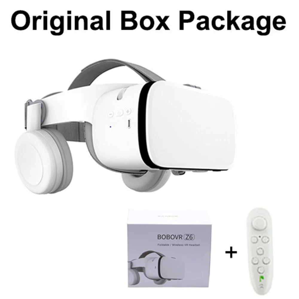 Z6 White Controller Z6 VR 3D очки Беспроводные Bluetooth очки виртуальной реальности BOBOVR гарнитура портативные мини складные наушники широкий просмотр - Цвет: Z6 White Controller