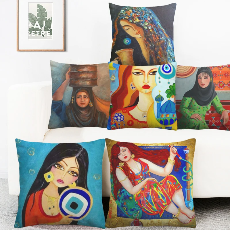 Средний Восток исламские Масляные картины женские ранние Чехлы Арабская