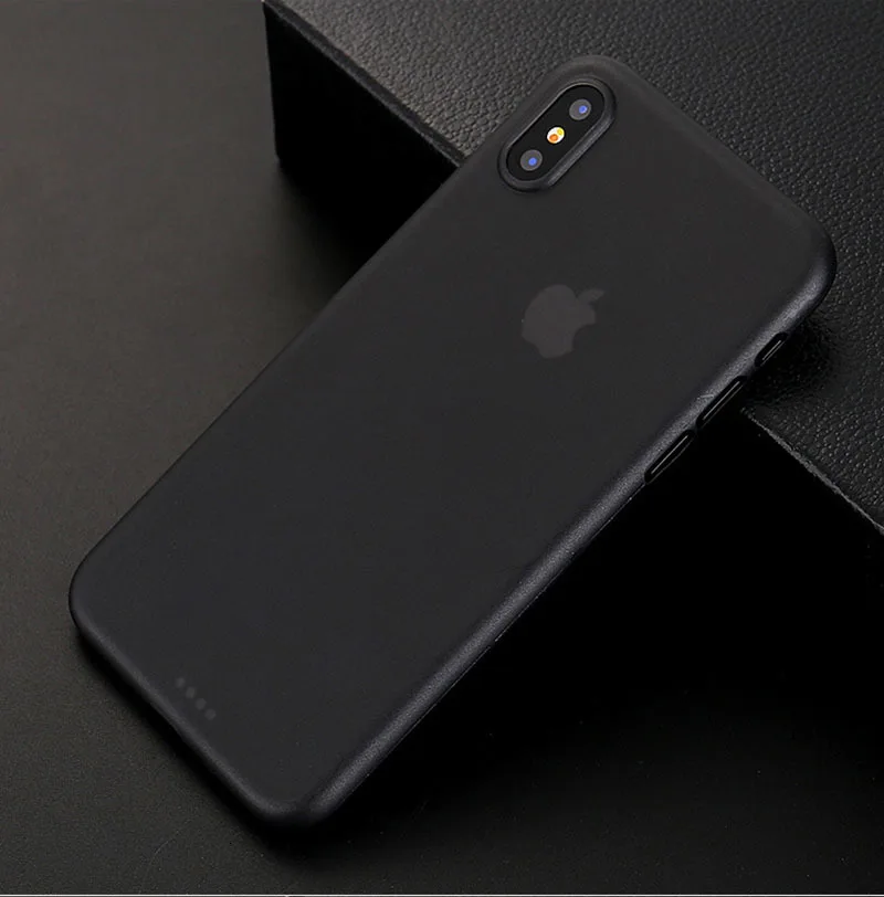 100 шт чехол для телефона Apple iPhone 11 Pro Max XS XR X 8 7 6 6S Plus SE 5 5S минимальный дизайн матовое покрытие Тонкий чехол - Цвет: Black