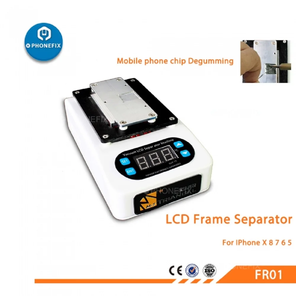 PHONEFIX мини LCD экран средняя рамка Безель демонтирует сепаратор/дробилка для переработки нагревательная платформа для демонтажа каретки для телефона Refurbishme