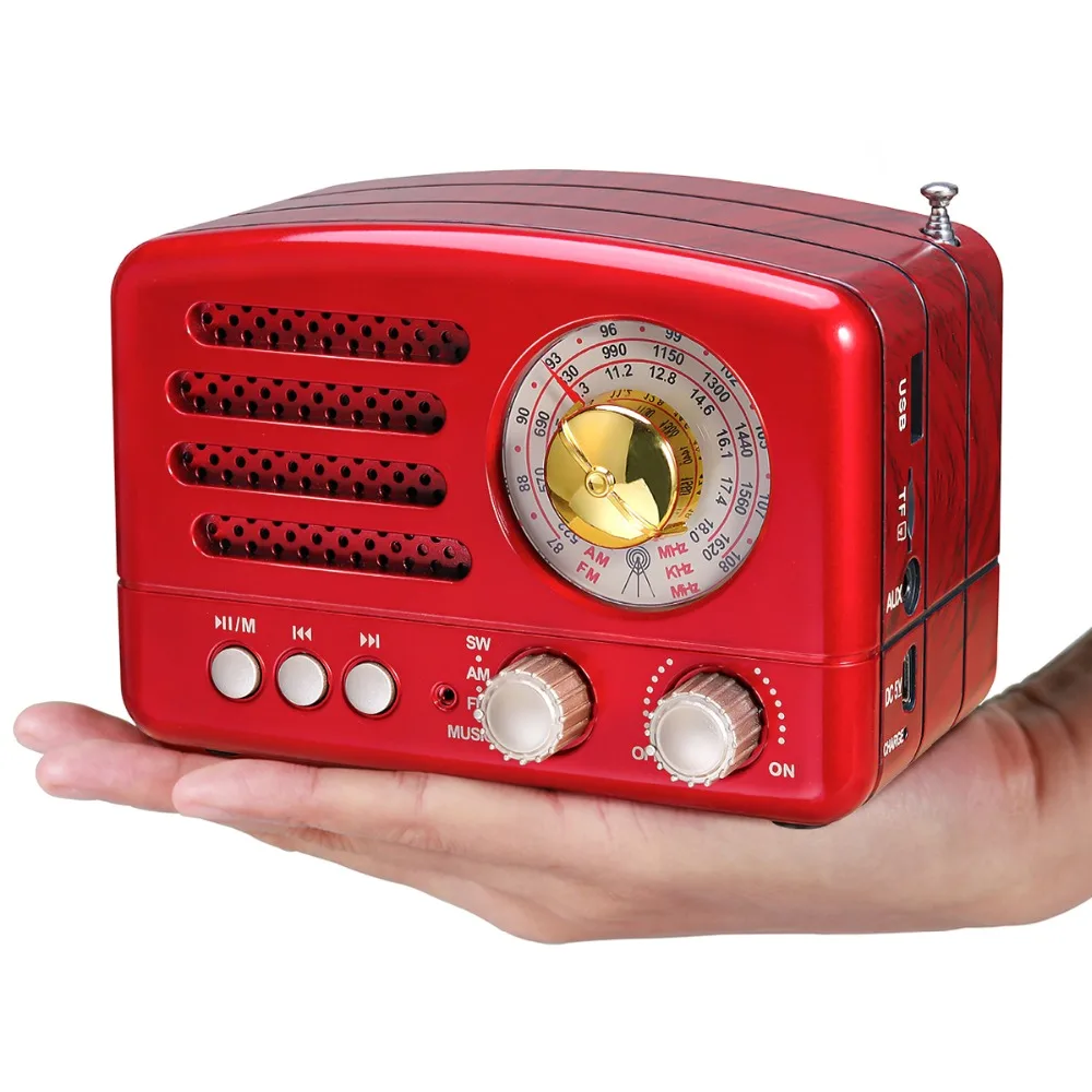 PRUNUS M-160BT классическое Ретро Радио FM/AM/SW USB Bluetooth радио приемник перезаряжаемый AUX/TF карты MP3 стерео динамик радио