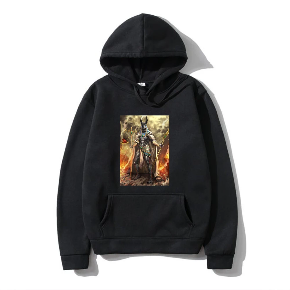 Egyptian legend anubis hoodies pull homme vetement homme sweater oversize hoodies capuche manga sweatshirts anime manga