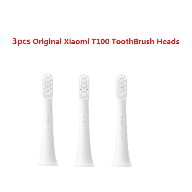 3pcs toothbrush head Xiaomi mijia T100 звуковая электрическая зубная щетка для взрослых Водонепроницаемая ультра звуковая автоматическая зубная щетка с подзарядкой от USB - Цвет: 3pcs toothbrush head