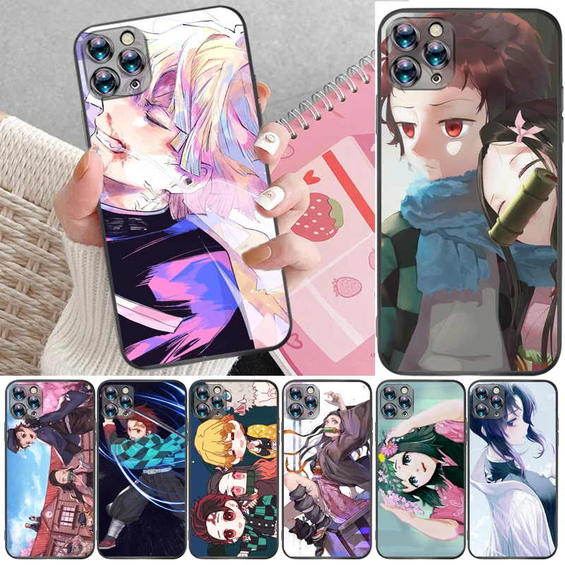 

Demon Slayer Kimetsu No Yaiba Kamado Nezuko Kamado Tanjirou Agatsuma Zenitsu Phone Case For iPhone 12 Pro Max SE 2020 Carcasa